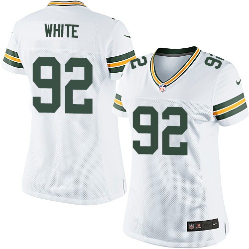 Women's Elite Reggie White Nike Jersey White Road - #92 NFL Green Bay Packers